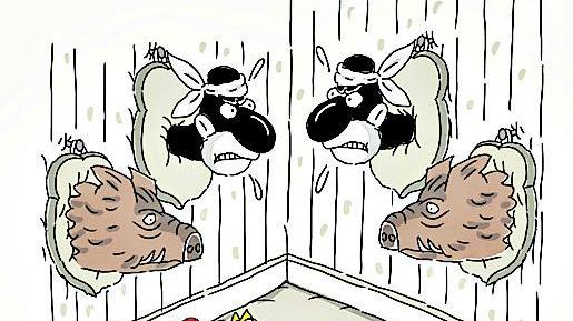 La vignetta di Gef: cacciatori in lite "sparano" carte bollate 