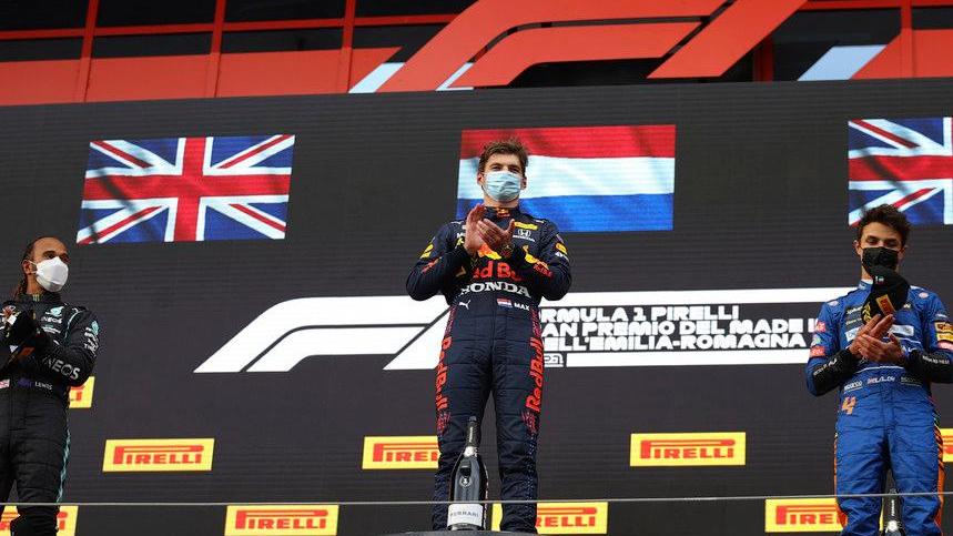 Il podio del Gran premio dell’Emilia Romagna
