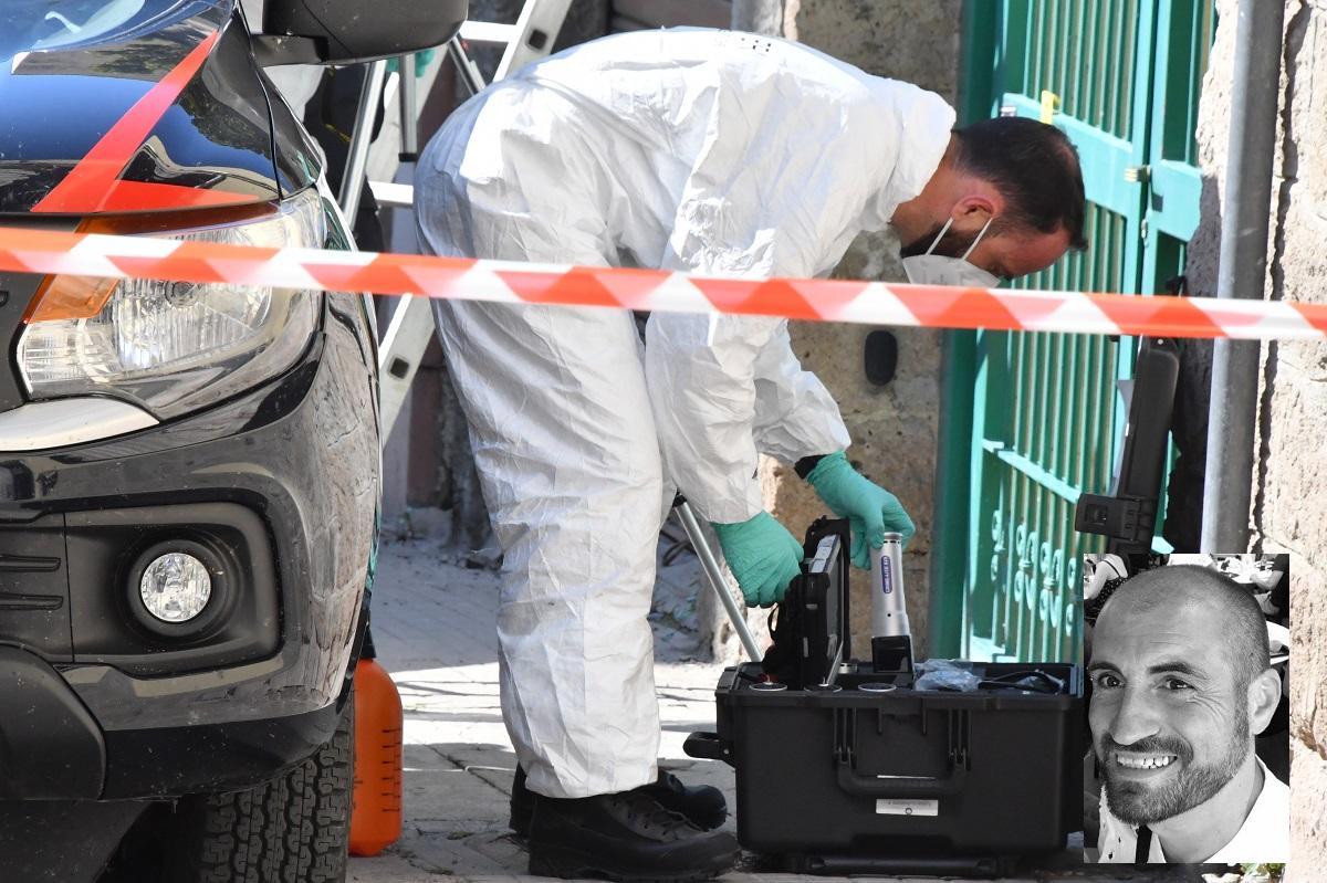 Nella foto di Mauro Chessa i rilievi dei Ris davanti alla casa del delitto e, nel riquadro, Antonio Fara