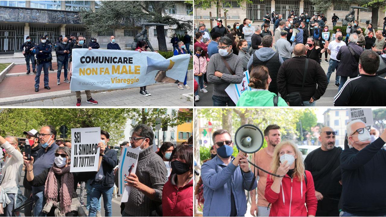 Le immagini della protesta ieri pomeriggio di fronte al Municipio Chiuso e difeso dalle forze di polizia (foto Ciurca/Paglianti)