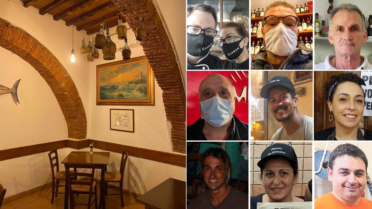 L'interno della antina Senese e in ordine dall'alto a sinistra:Manuela  Marcolla e Marcantoni, Fabio Sanna, Raffaele Pepe, Davide Pampaoloni, Carlos Ramos, Martina Mazzoni, Antonio Scardino, Antonietta Esposito e Ciro Vitiello