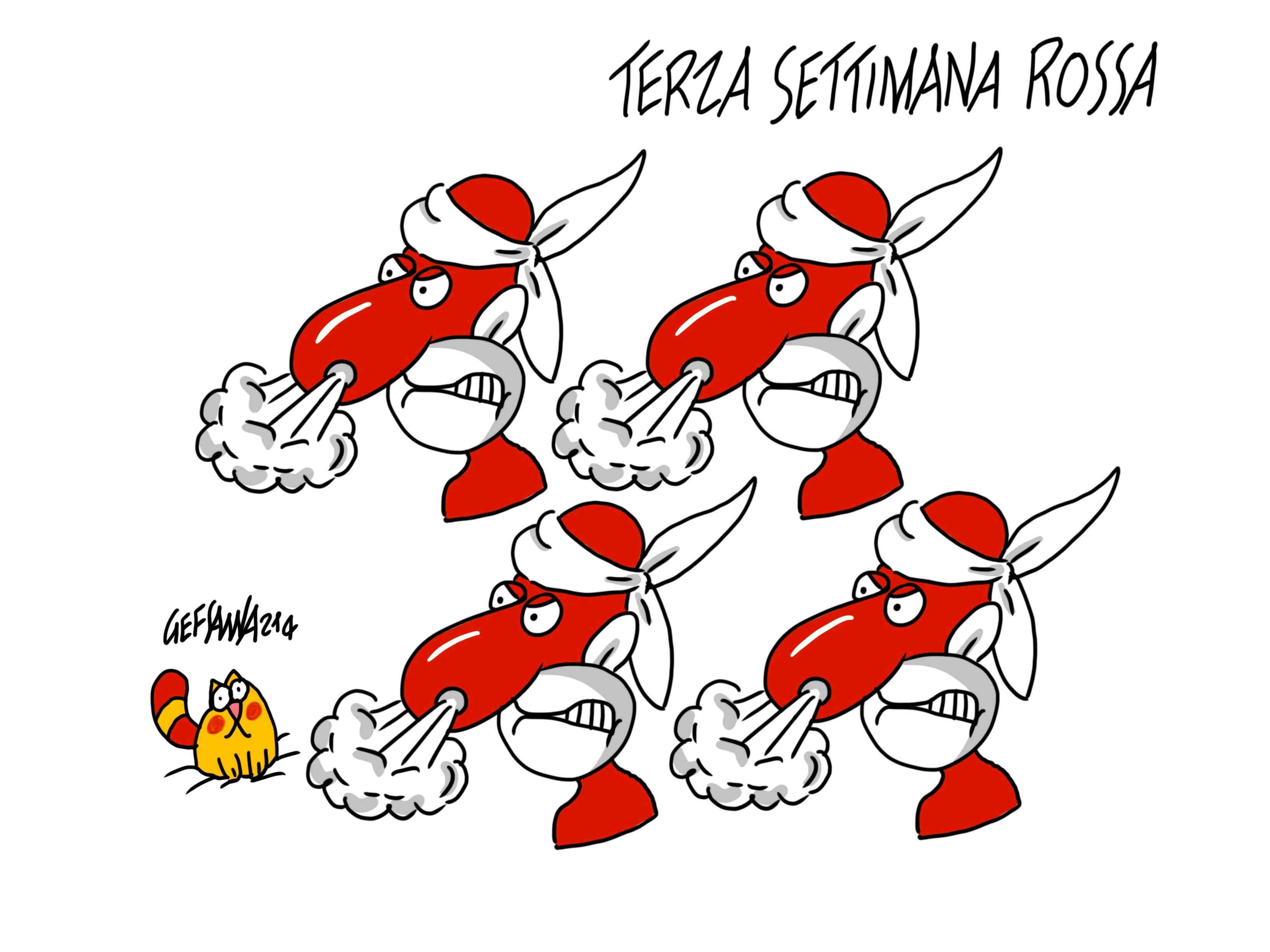 La vignetta di Gef: terza settimana per la Sardegna in fascia rossa 