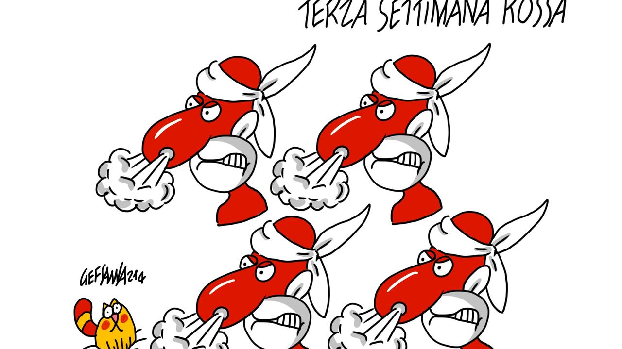 La vignetta di Gef: terza settimana per la Sardegna in fascia rossa