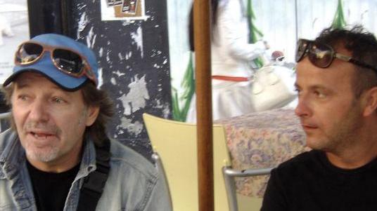 Cristiano Arlotti, 49 anni, con il suo idolo Vasco Rossi