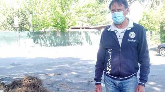 Strada pericolosa per colpa delle radici
