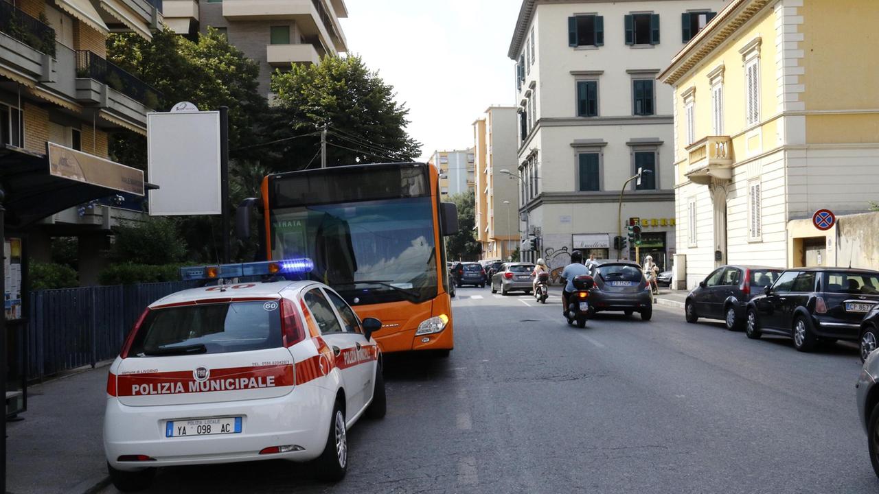 La polizia municipale sul posto