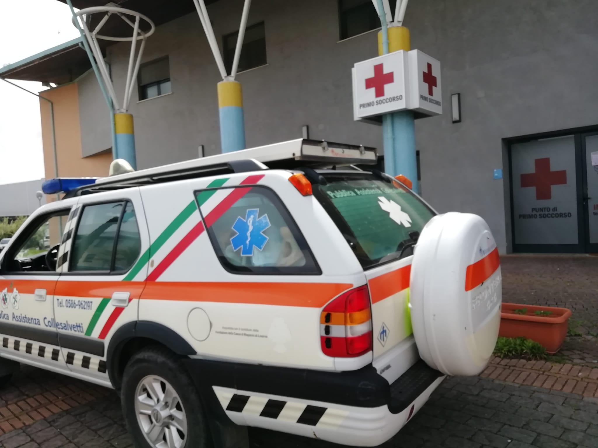 Il punto di soccorso della Pubblica assistenza di Collesalvetti all'interporto "Amerigo Vespucci"