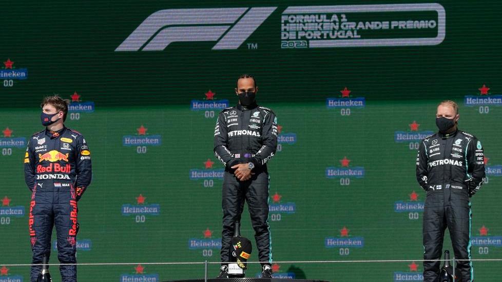 il podio del Gp del Portogallo