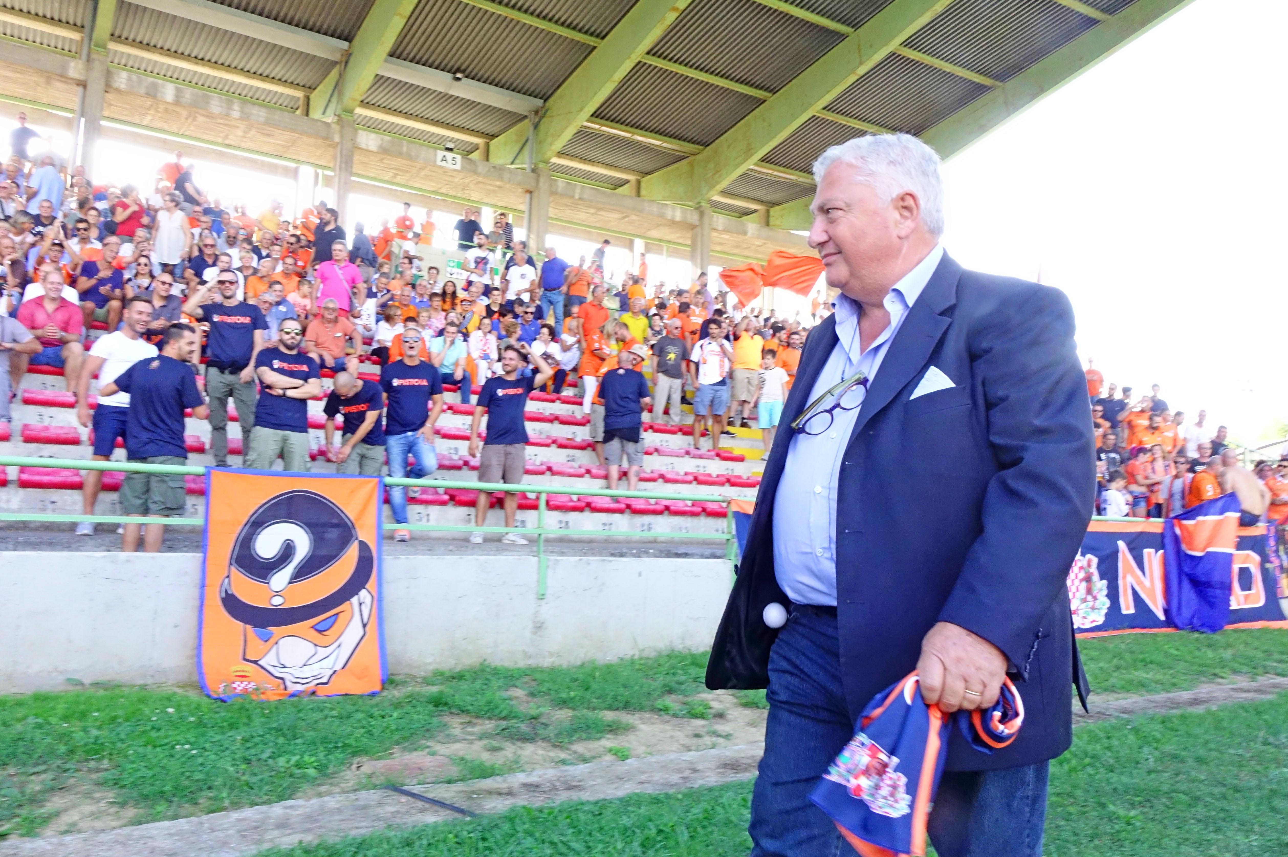 Il presidente dell’Us Pistoiese, Orazio Ferrari allo stadio Melani