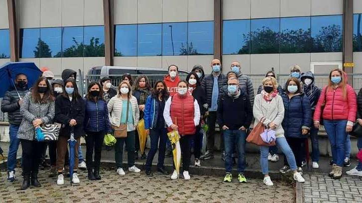 Uno sciopero dei lavoratori della Manifattura Riese