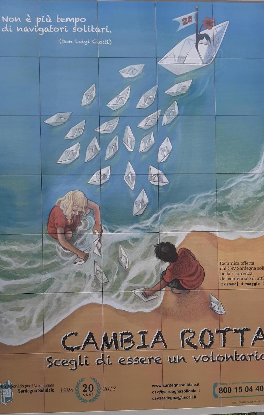 Pannello in piazza per il volontariato 