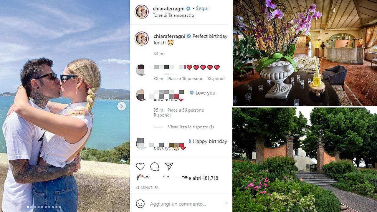 Uno dei post di Chiara Ferragni e il resort a Castiglione della Pescaia