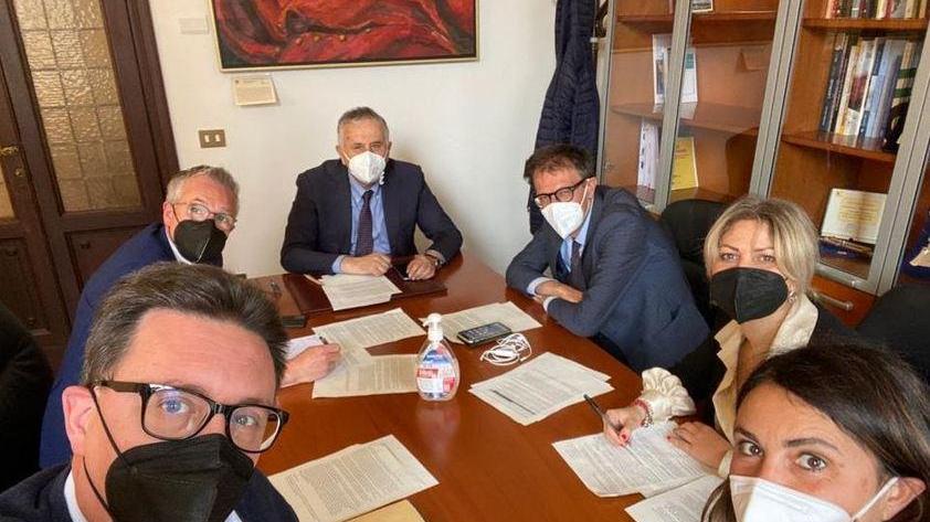 Da destra: Simona Bonafè, Alice Rossetti, Massimiliano Pescini, Vincenzo Ceccarelli, Stefano Scaramelli, Nicola Danti