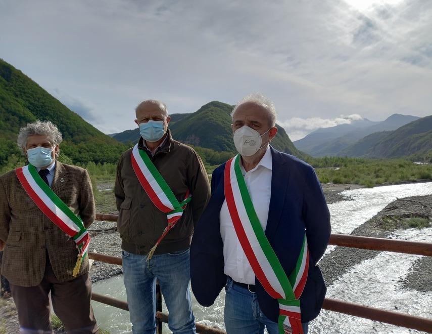 I sindaci Elio Ivo Sassi, Antonio Manari ed Enrico Bini a Pianello