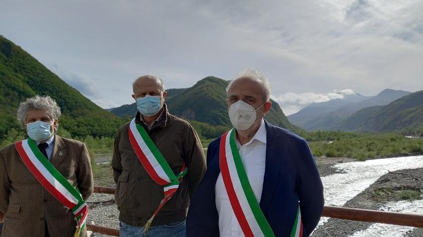 I sindaci Elio Ivo Sassi, Antonio Manari ed Enrico Bini a Pianello