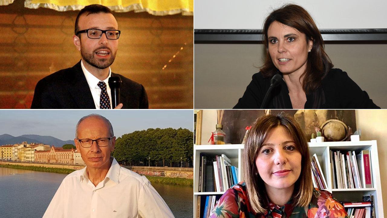 Dall'alto in senso orario Antonio Mazzeo, Simona Bonafè, Giulia Deidda e Andrea Pieroni