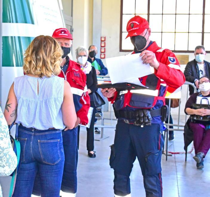 Vaccinazioni ieri mattina alla Cattedrale ex Breda (foto Gori)