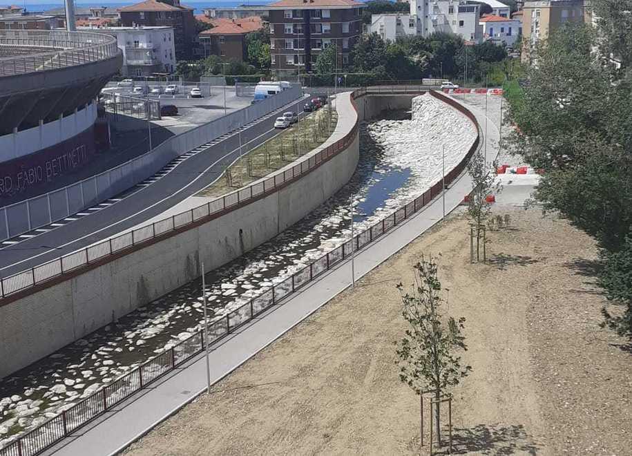 Il fiume stombato nella zona tra via dei Pensieri e Piazza Montello