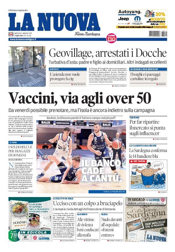 La Nuova Sardegna - Prima Pagina - 11 maggio 2021