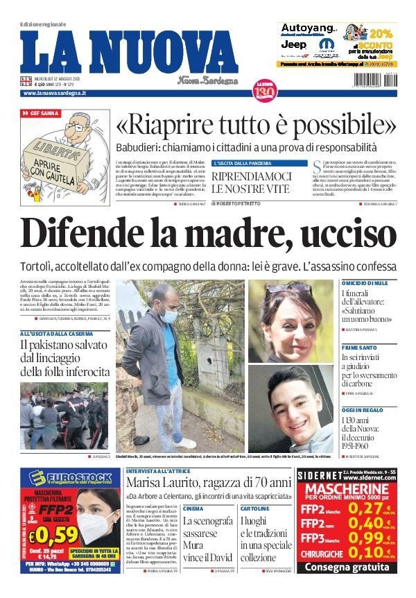 La Nuova Sardegna - Prima Pagina - 12 maggio 2021 