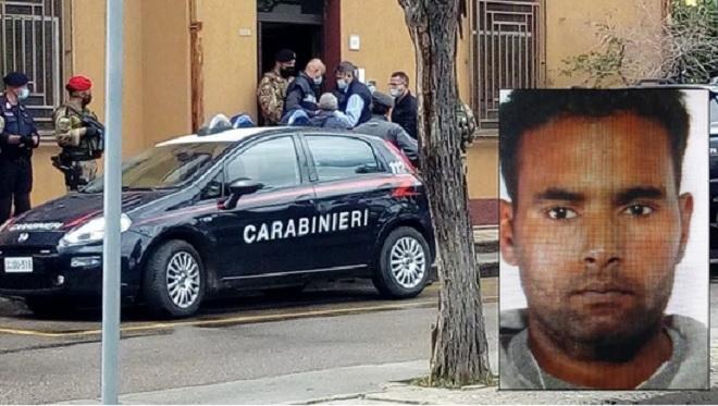 La caserma dei carabinieri e, nel riquadro, Masih Shahid, che ha confessato il delitto