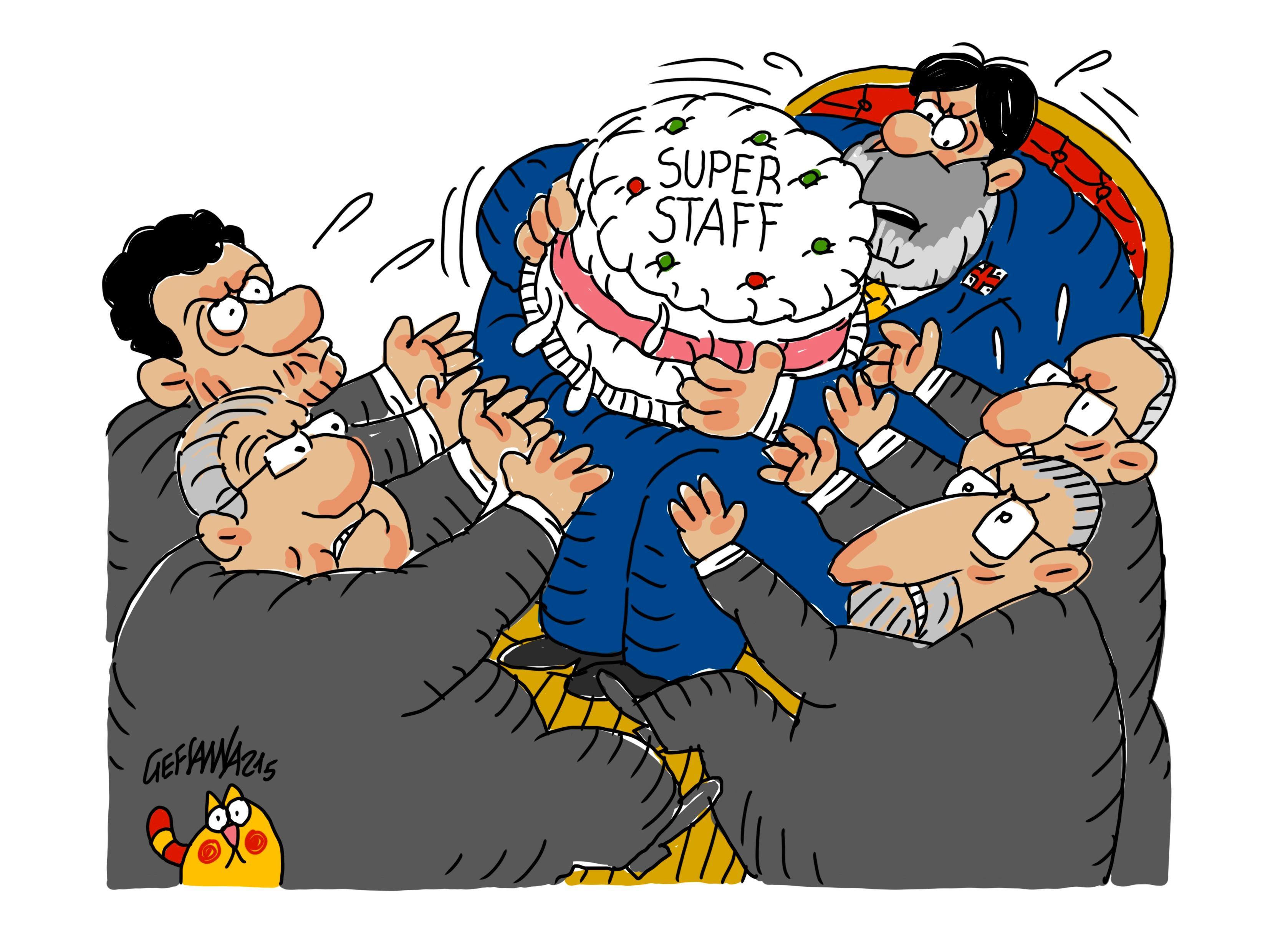 La vignetta di Gef, maggioranza divisa sul super staff: bagarre in consiglio regionale