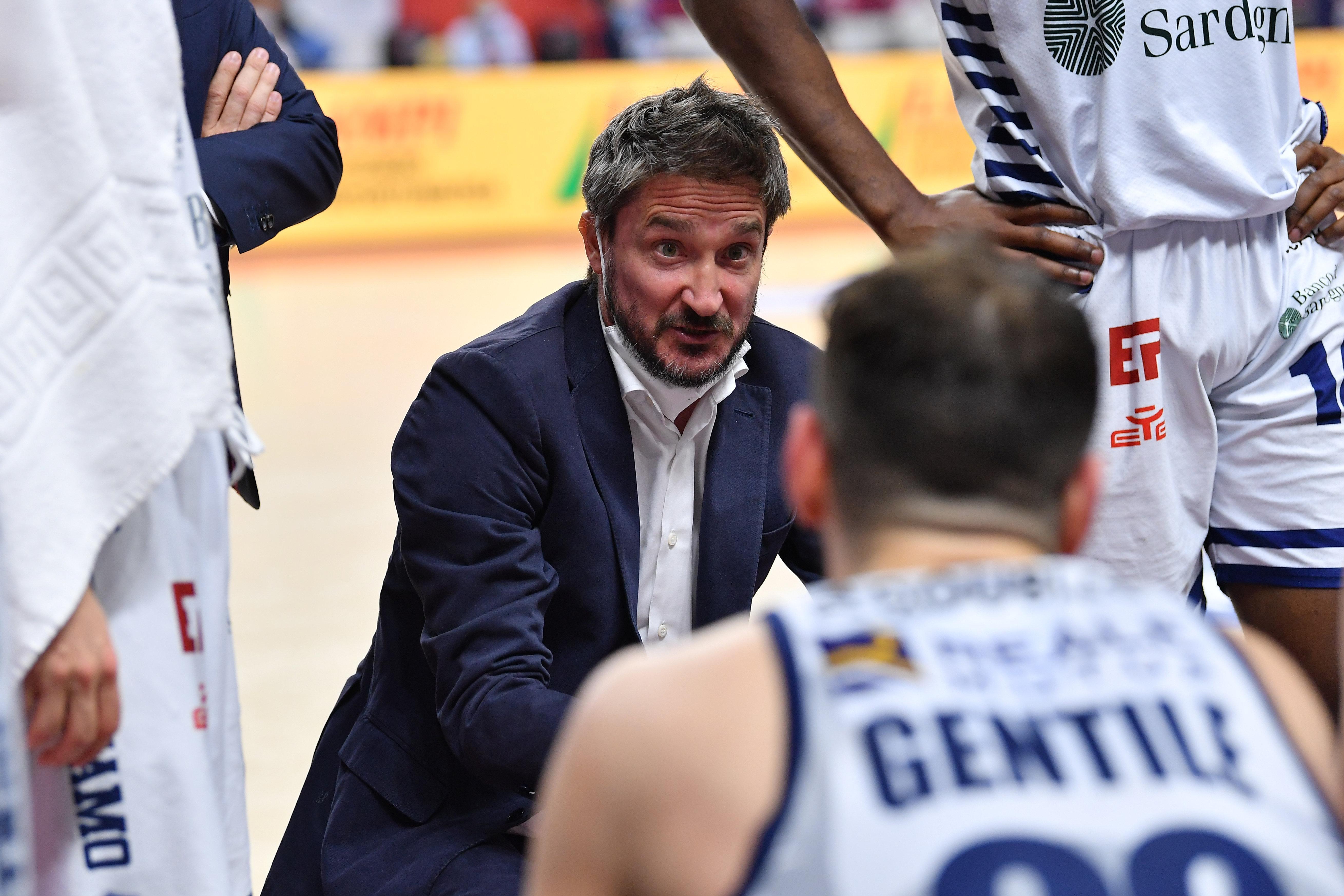 Un time out durante la partita di venerdì a Venezia
