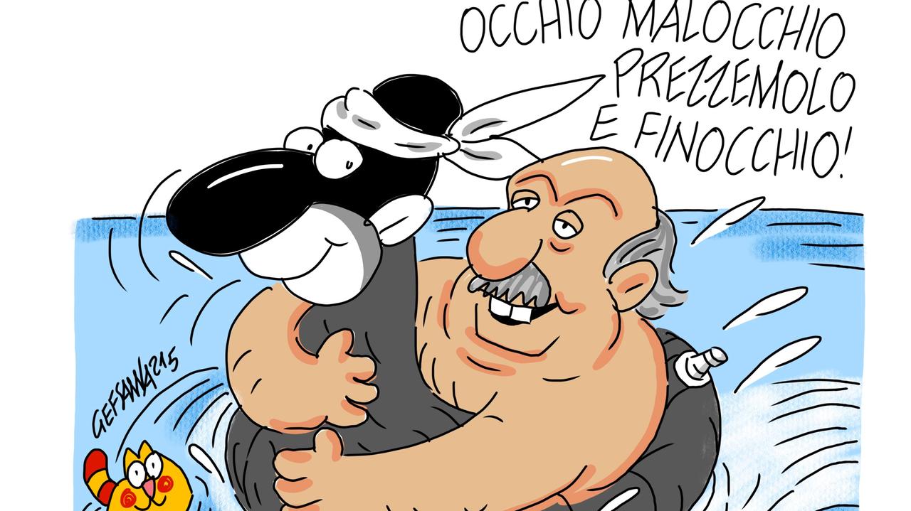 La vignetta di Gef: Lino Banfi vorrebbe girare un film in Sardegna 
