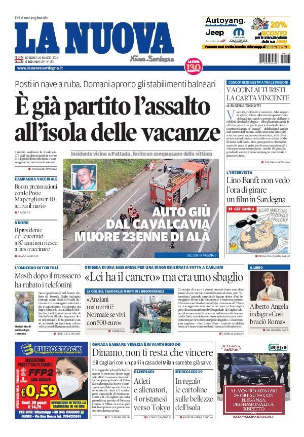La Nuova Sardegna - Prima Pagina - 16 maggio 2021
