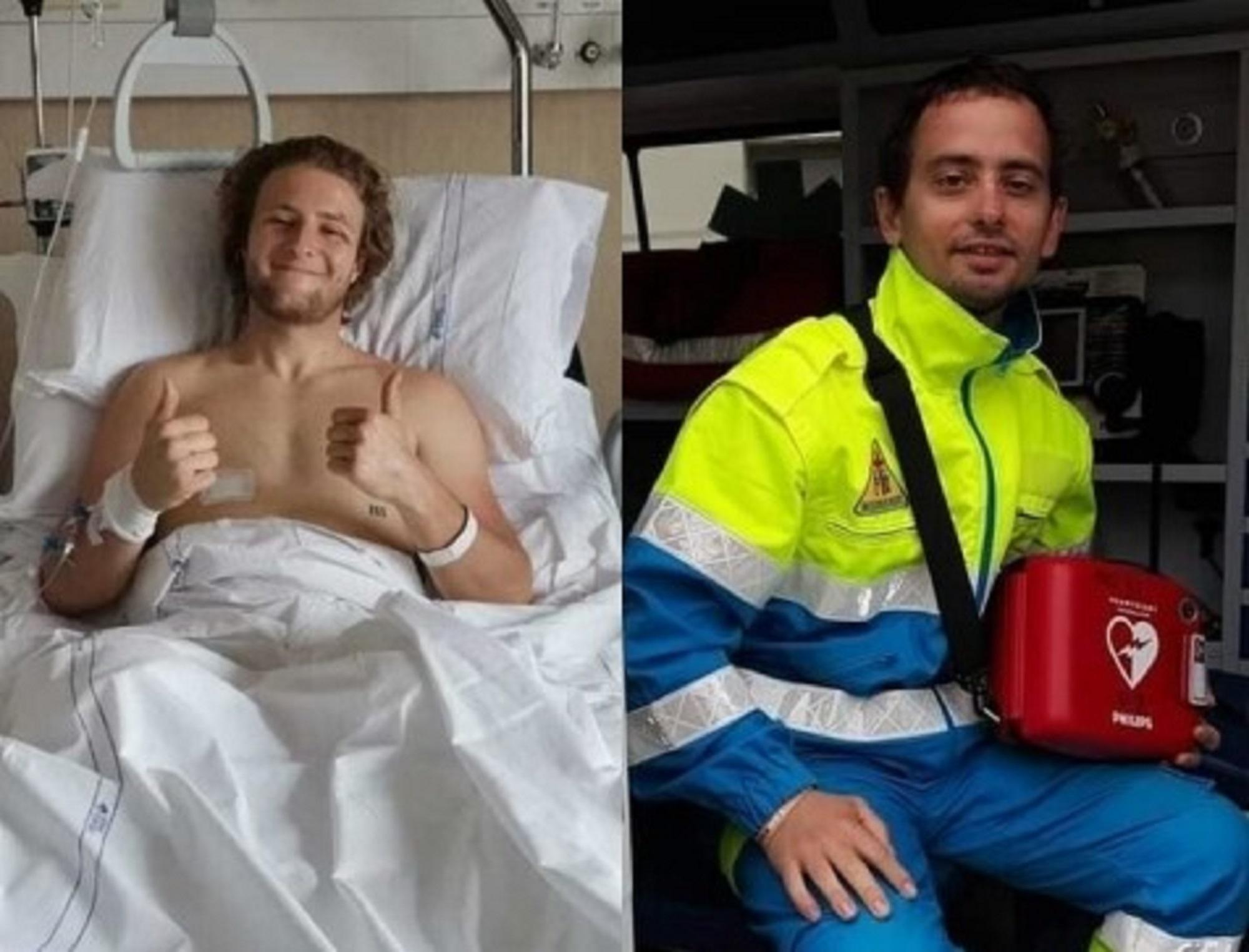 A sinistra Christian Volpi, a destra il volontario e cuoco disoccupato Claudio D'Errico