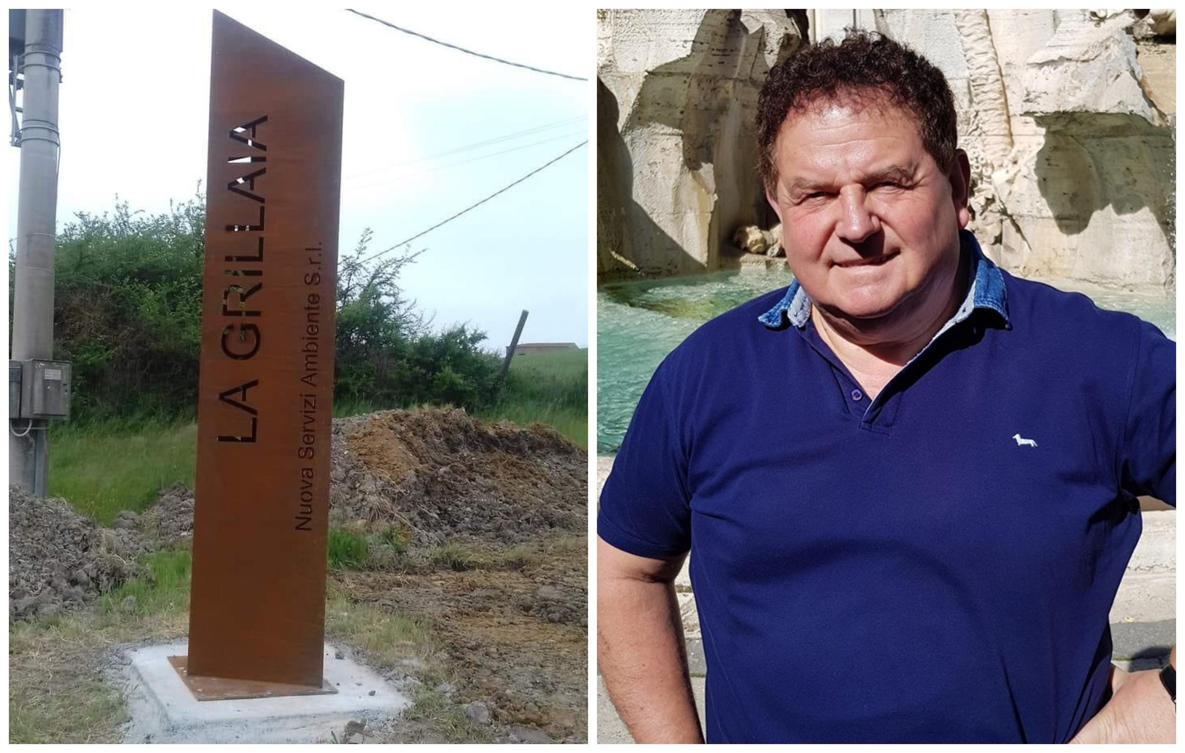 La nuova insegna alla Grillaia e il vicesindaco Enzo Deri