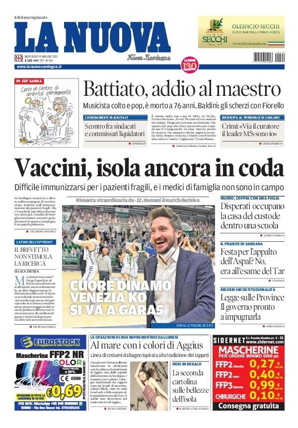 La Nuova Sardegna - Prima Pagina - 19 maggio 2021