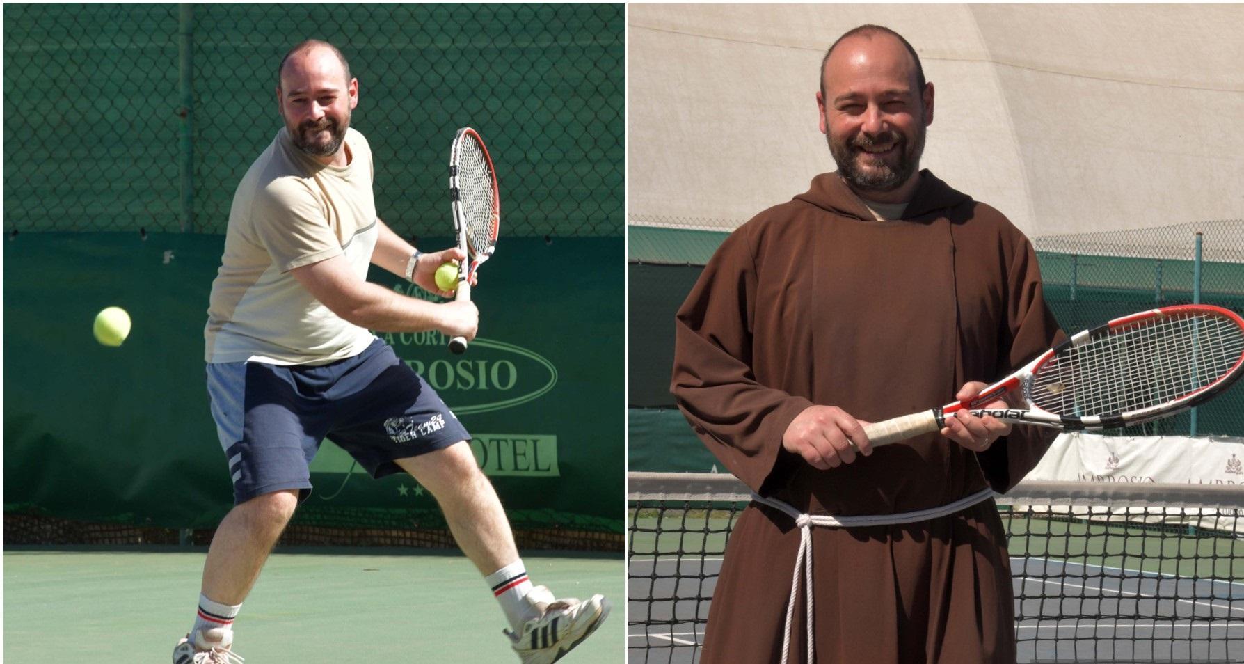 Padre Fabrizio, il frate cappuccino che gioca a tennis al tc Terranova