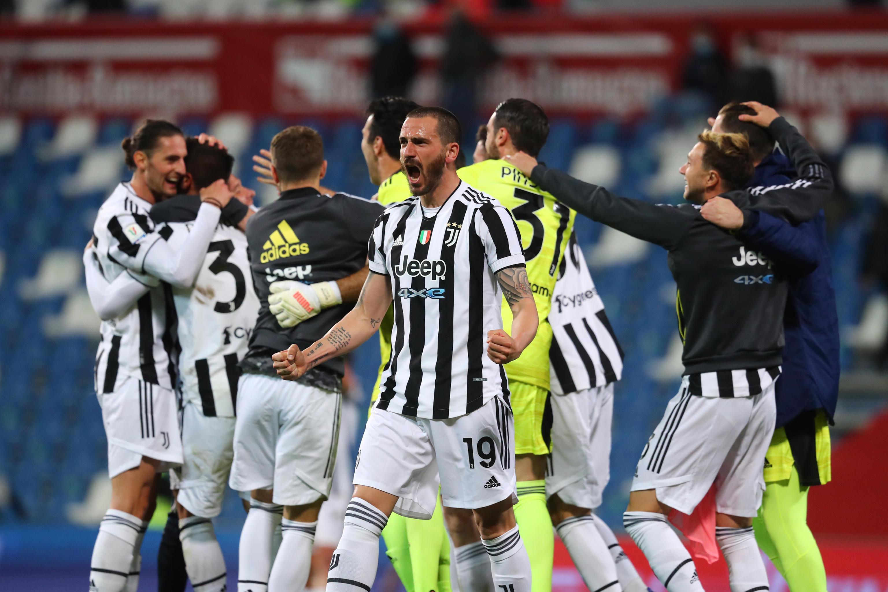 La gioia degli juventini al fischio finale della partita