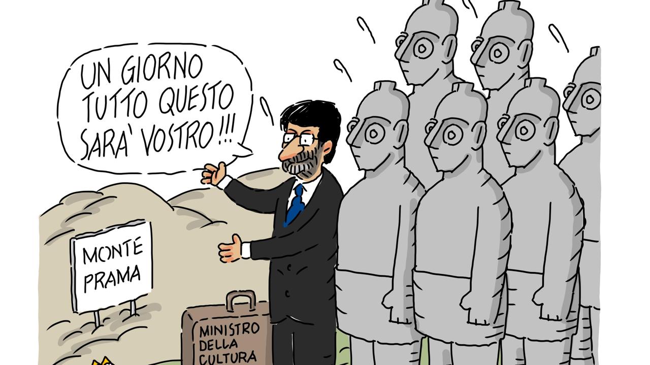 La vignetta di Gef: Giganti, il ministero espropria tutta l'area di Monte Prama