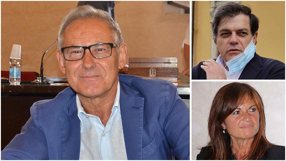 A sinistra l’assessore e nuovo vicesindaco Stefano Filié, a destra il sindaco Alberto Giovannetti e Sandra Da Prato