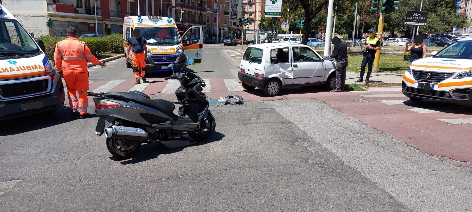 L'incidente fra via Scano e il Largo Gennari a Cagliari