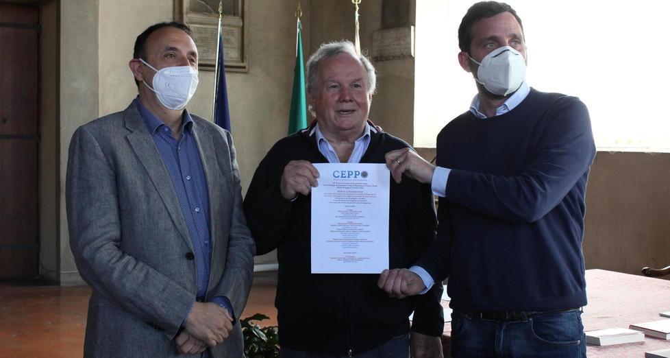 Da sinistra a destra, Paolo Fabrizio Iacuzzi, Giuliano Livi e Alessandro Tomasi
