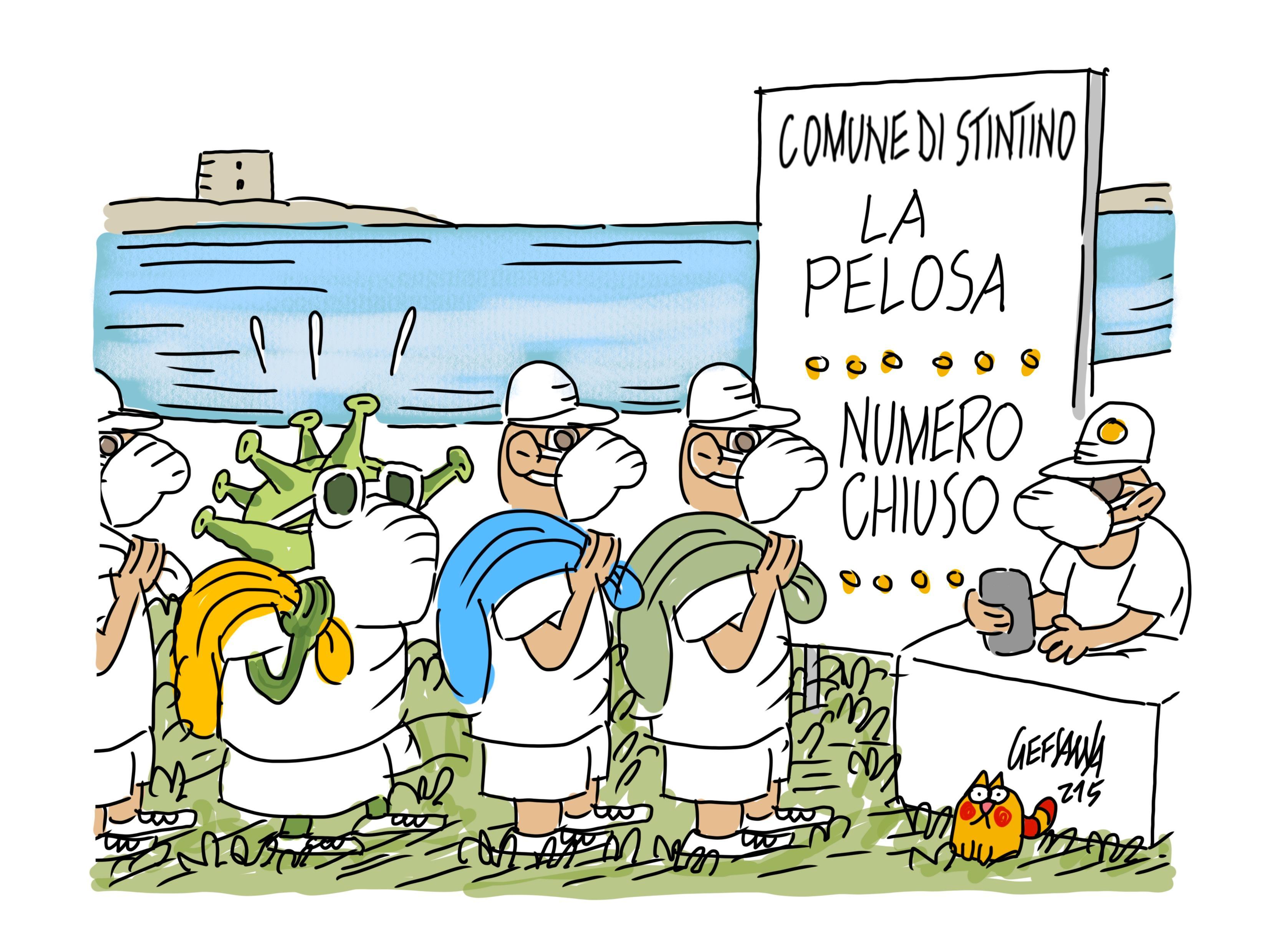 La vignetta di Gef: alla Pelosa per 4 mesi torna il numero chiuso