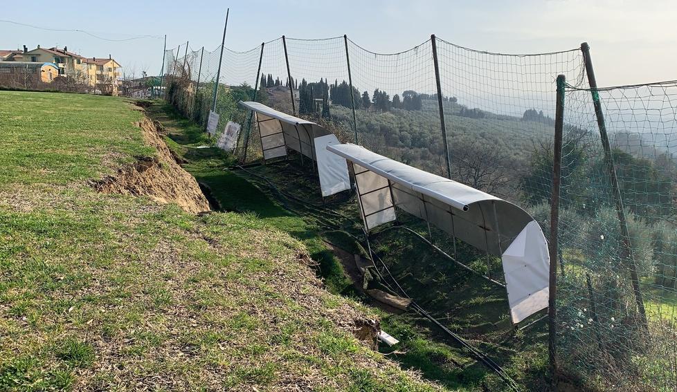 Frana a Fiano, la società chiede di recintare una parte del campo 