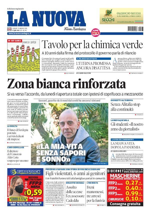 La Nuova Sardegna - Prima Pagina - 27 maggio 2021