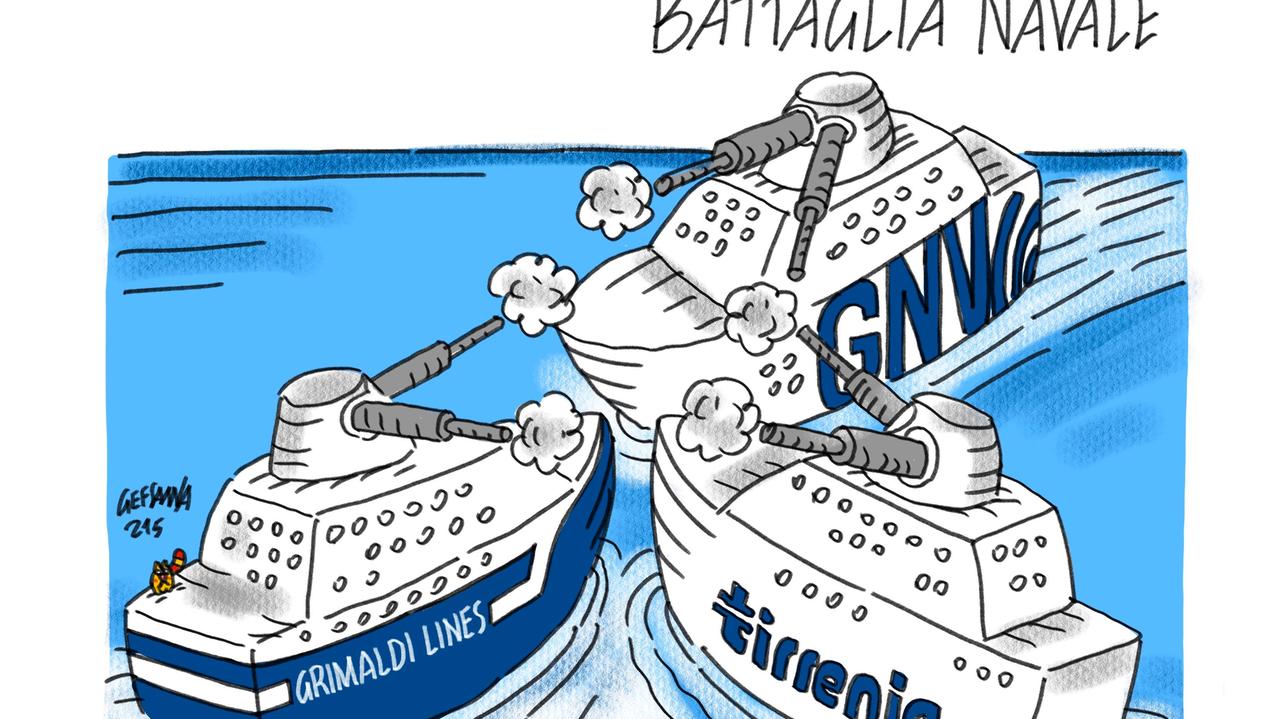 La vignetta di Gef: Gnv batte Tirrenia sulla Genova-Porto Torres