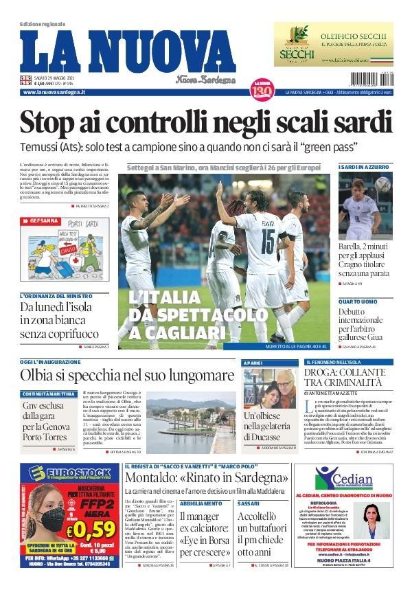 La Nuova Sardegna - Prima Pagina - 29 maggio 2021