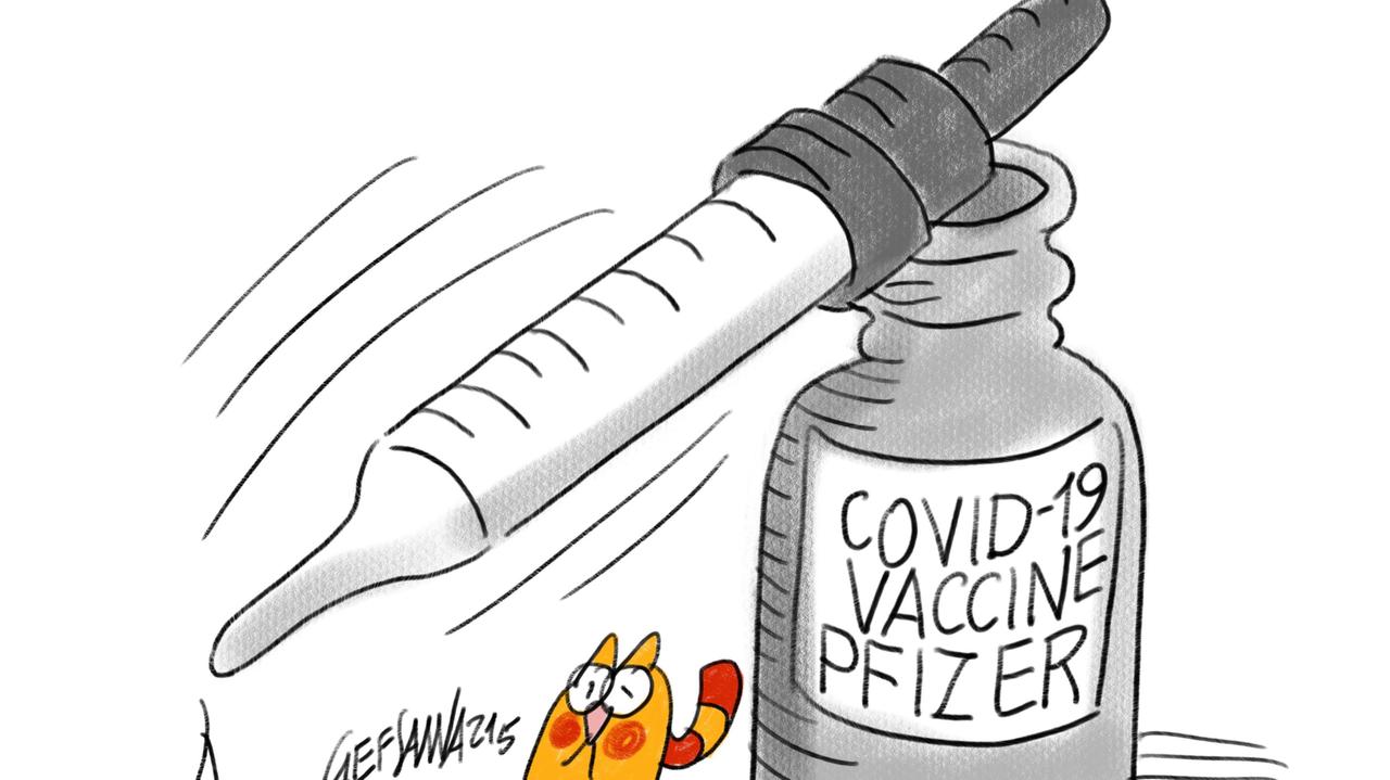 La vignetta di Gef: quasi finite le scorte di vaccino Pfizer in Sardegna