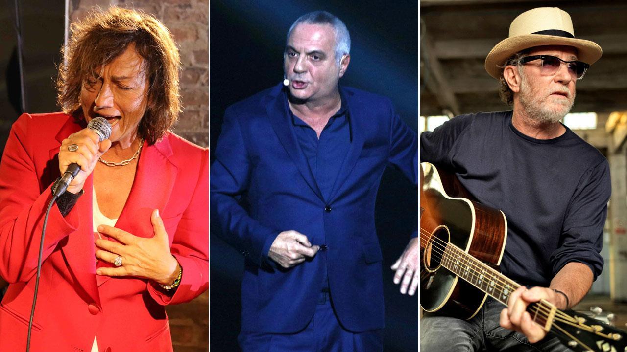 I tre artisti che si esibiranno a settembre in piazza dei Cavalieri: Gianna Nannini il 4, Giorgio Panariello il 7 e Francesco De Gregori il 9