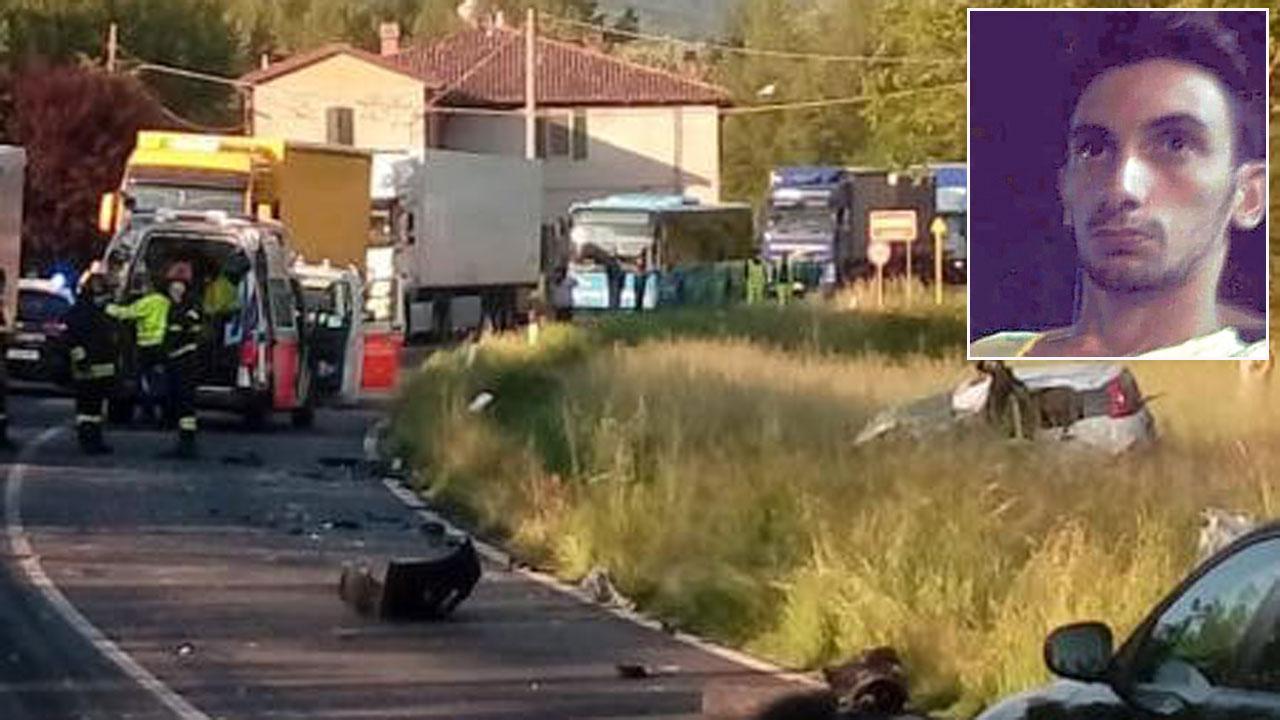 Il luogo dell'incidente e la vittima Antonio Corigliano
