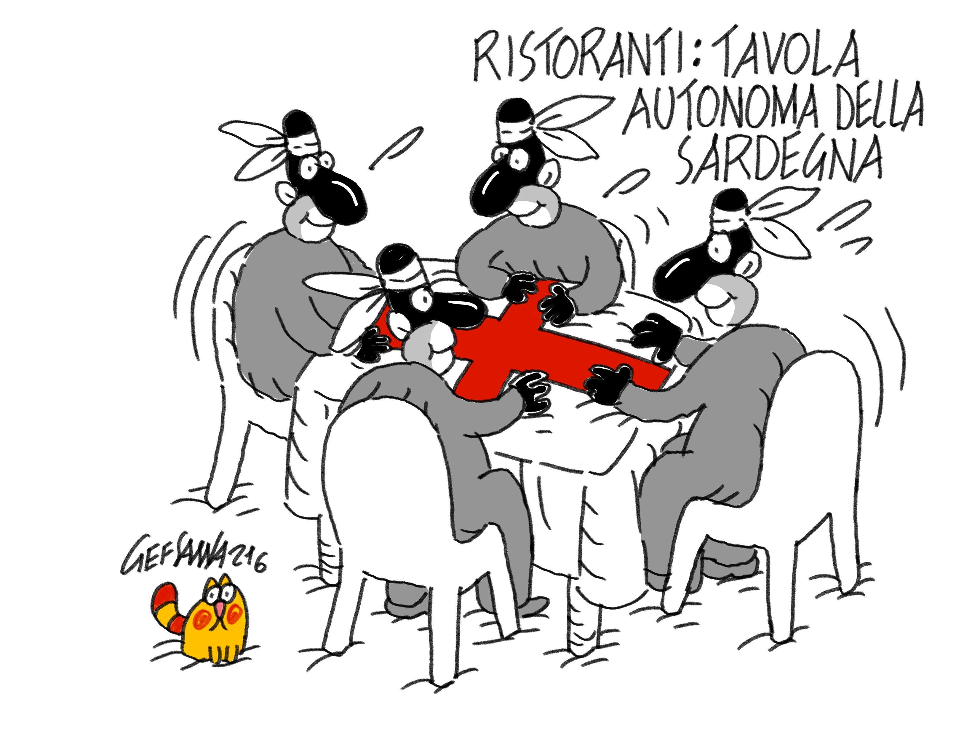 La vignetta di Gef: si litiga ancora sui posti a tavola nei ristoranti