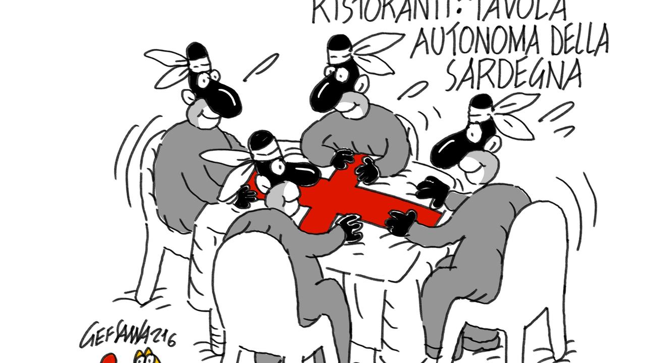 La vignetta di Gef: si litiga ancora sui posti a tavola nei ristoranti