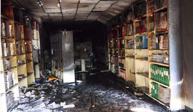 Argenta, incendio alla Camera del Lavoro: migliaia di documenti distrutti