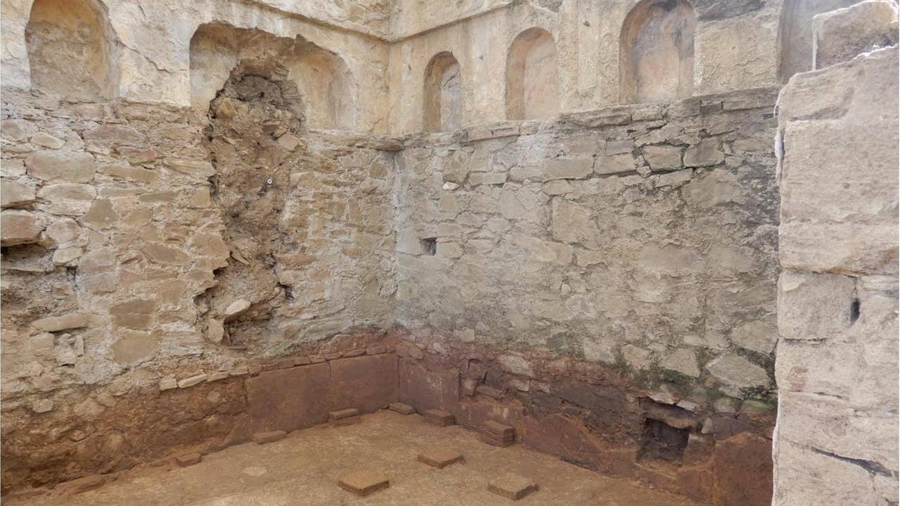 Nell’area di ricerca sopra le Logge, un dettaglio del balneum